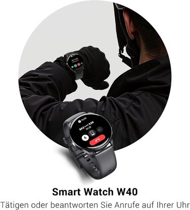 Розумний годинник IOWODO для жінок та чоловіків 2026 року (круглий 1,43-дюймовий AMOLED) Bluetooth-дзвінки батарея 380 мАг (7 днів) 2 браслети Водонепроникність IP68 100 спортивних режимів Цілодобовий моніторинг серцевого ритму SpO2 аналіз сну iOS/Android