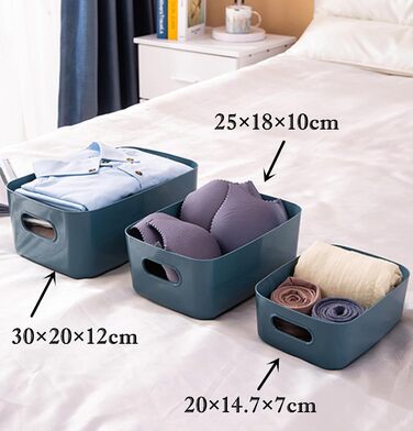 Великих пластикових коробок для зберігання з ручками, 302012 см, органайзер для ванної/кухонної шафи, кошик/коробка для зберігання на кухню, ванну кімнату, іграшки, зелений 302012 см/7 шт. у упаковці, 7