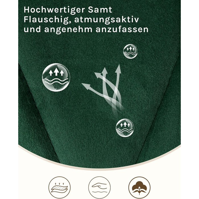 Обідні стільці Lestaraiin, комплект з 4 шт. зі спинкою, для їдальні, кухні, вітальні, м&39які кухонні стільці з оксамитовою оббивкою, виготовлені з металу, ергономічний дизайн, темно-зелений.