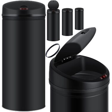 Відро для сміття KESSER Sensor Автоматичне Відро для сміття Відро для сміття Нержавіюча сталь 56 літрів ЧОРНИЙ