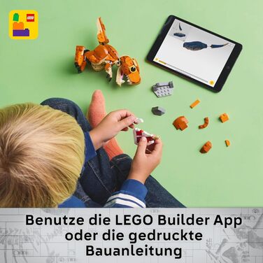 Конструктор для хлопчиків та дівчаток віком від 7 років, набір для будівництва з динозаврами, подарунок для дітей, модель з рухомим ротом, головою та хвостом 76967