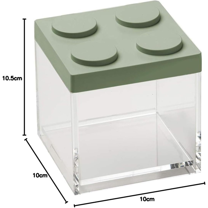 Контейнер для продуктів Brickstore, 500 мл, колір шавлії, з кришкою, що штабелюється, та високоякісним прозорим корпусом