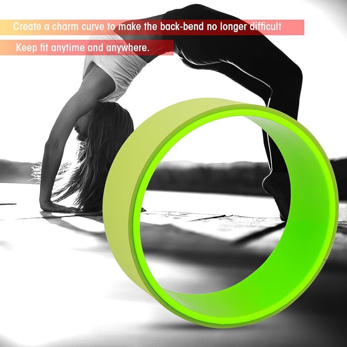 Грінсен Йога Розтяжка Згинання Баланс Колесо Коло для Здоров&39я Фітнес Вправа на Схуднення Зелений