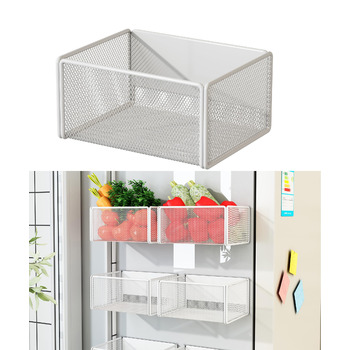 Магнітний кухонний органайзер, підставка для спецій, магнітна полиця для холодильника, тримач для кухонних рулонів, магнітне зберігання, компактний органайзер для банок зі спеціями, маленький, білий