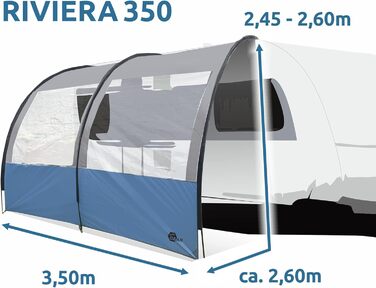 Ваш тент GEAR Riviera 350 для каравану Автобудинок Караван 3,5 х 2,6 м Навіс УФ 50 Навіс від сонця з панорамним вікном