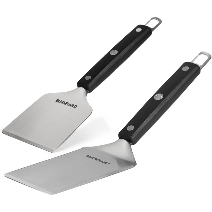 Лопатка для гриля та скребок для гриля BURNHARD, набір 2 шт. з перевертачем бургерів, інструментами для гриля з нержавіючої сталі,
