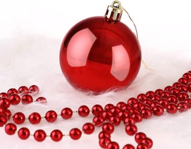 Різдвяні ялинкові прикраси 77 шт червоні Deuba