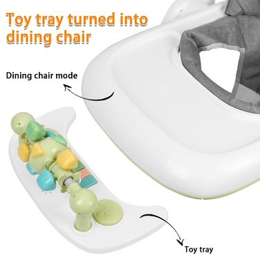 Дитячі ходунки Homewell 2-в-1, регульована висота в 3 положеннях, допоміжний пристрій для ходьби, навчальний центр з клавішами піаніно, розвиваючі ходунки, ходунки для дітей 624 місяців (світло-зелені)