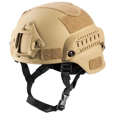 Військовий куленепробивний шолом TS TAC-SKY NIJ IIIA Kevlar Aramid Mich 2000 з балістичним покриттям та тримачем для ліхтарика, Mud, MM Mud