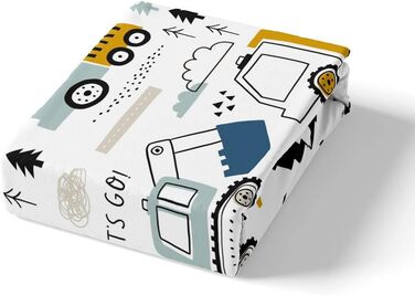 Автомобіль Дитяча постільна білизна 135x200 Будівельний комплект постільної білизни Карикатура Екскаватор Кран Трактор Декор Пості