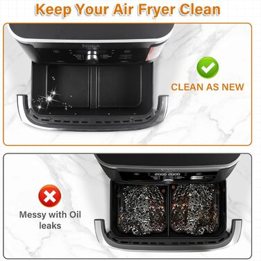 Аерофритюрниця Hivio Silicone Mold для фритюрниці Ninja Foodi Flexdrawer 10.4 л AF500DE, 3 шт. и багаторазової фритюрниці Аксесуари для Ninja Ninja AF500EU (чорний) чорний для Af500EU/AF500EUCP