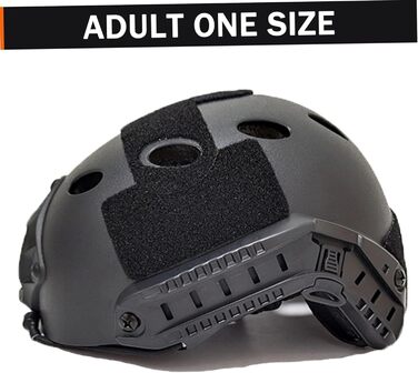 Швидкий шолом Легкий страйкбольний шолом з підкладкою, регульованим ремінцем та бічними рейками для спорту на свіжому повітрі, пейнтболу, пейнтбольного шолома SWAT Combate Black