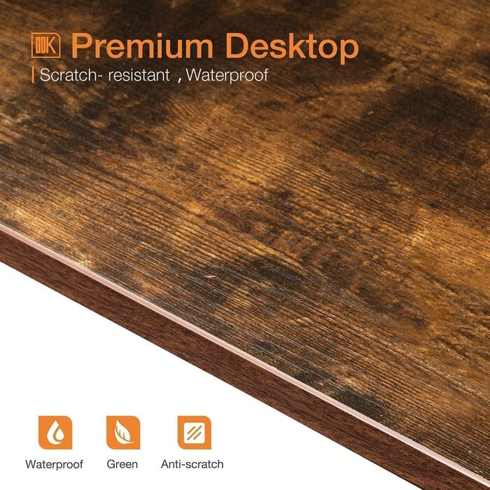 Письмовий стіл HOMIDEC, комп'ютерний стіл з книжковою полицею, навчальний комп'ютерний стіл для ноутбука з 4-х ярусними полицями д