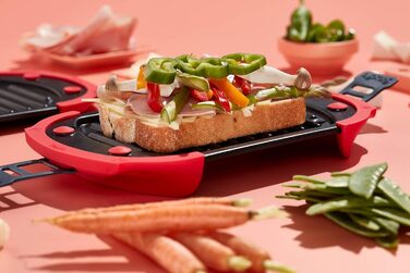 Гриль для мікрохвильової печі Lku, гриль для мікрохвильової печі, сталевий, червоний і чорний, стандарт 25,2 x 14,8 см