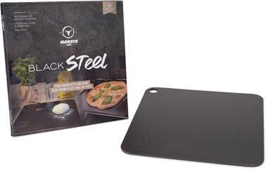 Камінь для піци BlackSteel - сталь для випікання для духовки та гриля - прямокутне деко для духовки - 35см х 35см х 6мм Легована с