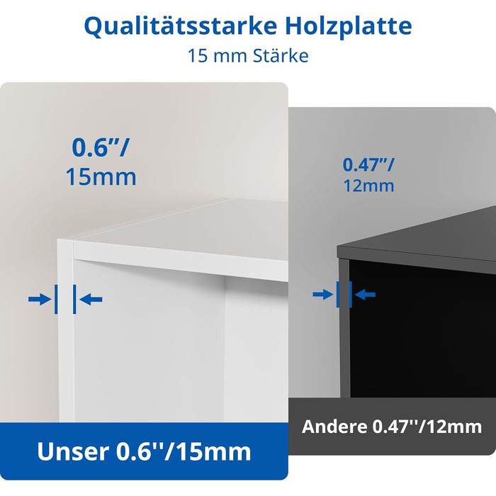 Книжкова полиця, окремостояча полиця з 3 рівнями та 10 полицями, книжкова шафа, 29,3 x 110 x 84 см, кубічна полиця для вітальні, офісу, спальні, кабінету (1, білий) Білий 1