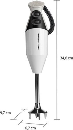 Занурювальний блендер ESGE Zauberstab M 160 G Gourmet 90610, 160 Вт, 2 швидкості до 15 000 об/хв, ергономічна ручка, надійний двигун, з аксесуарами, Made in Switzerland