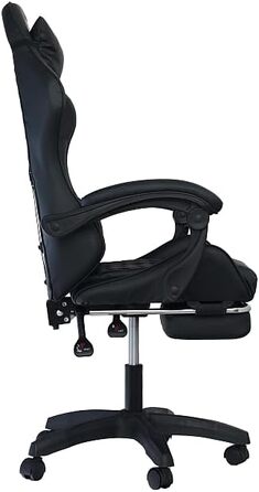 Геймерське крісло Pro-Tech Home Gaming Chair Comfort Black Ергономічне ігрове крісло з поперековою опорою, функцією гойдання та регулюванням висоти Регульоване офісне крісло для геймерів та домашнього офісу вагою до 150 кг