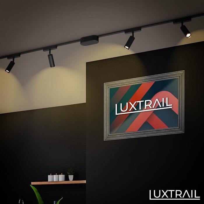 Стартовий набір трекової системи освітлення BRILONER Luxtrail 4 LED-споти, поворотні, розширювані, 2 м, чорний