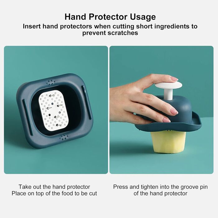 Подрібнювач овочів Tyenaza, багатофункціональний подрібнювач сиру, ручний подрібнювач сиру із захисним кожухом для рук для зливу подрібнених овочів для зберігання