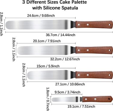 Кутова піддон, 4 шт. Кутові піддони для торта Набір малих і довгих розкиданих піддонів з нержавіючої сталі, професійний ніж для то