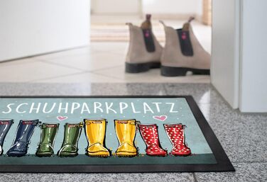 Килимок MoonWorks для паркування взуття, кумедні гумові чоботи, вітальний стіл для всієї родини, нековзний та миється, чорний, 60x40 см, паркування взуття, чорний