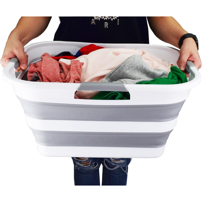Складаний пластиковий кошик для білизни, 29 л, розбірний контейнер для зберігання, органайзер, портативна ванна для прання, компак