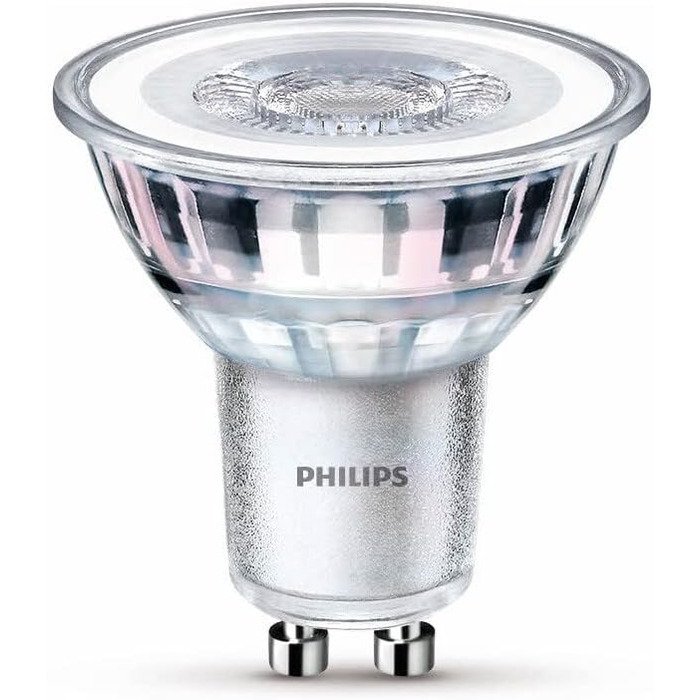 Лампи Philips LED Classic GU10 Warm Glow (50 Вт), світлодіодні плями з рефлектором з регулюванням яскравості та теплим білим світлом, енергозберігаючі лампи з тривалим терміном служби (35 Вт, 2 упаковки, теплий білий)