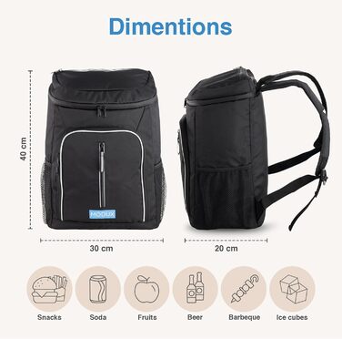 Рюкзак-холодильник об&39ємом 30 л - Ізольована сумка-холодильник, зберігає їжу теплою або холодною - Ідеально підходить для кемпінгу, пікніків та барбекю