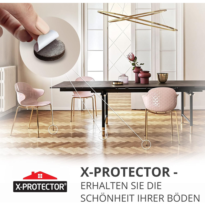 Фетрові накладки для меблів 25 мм, 48 шт., коричневі X-Protector