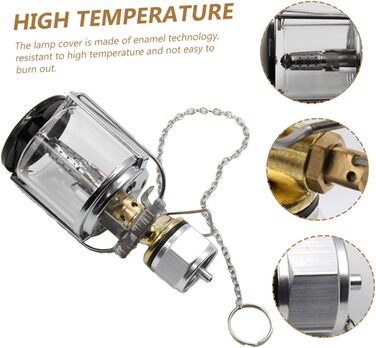 Туристична лампа, пропанова лампа з газом Mapp, портативна газова лампа з міді та нержавіючої сталі з кришкою для кемпінгу на свіжому повітрі та надзвичайних ситуацій