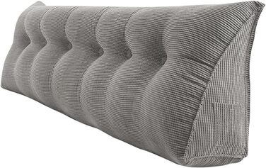 Подушка для читання для ліжка або дивана, трикутна, зі спинкою, подушкою для дивана, дитячим узголів&39ям, знімним чохлом, м&39якою, для додаткового комфорту - 180 * 50 * 20 см - One Grey 180 X 50 X 20 см, сірий