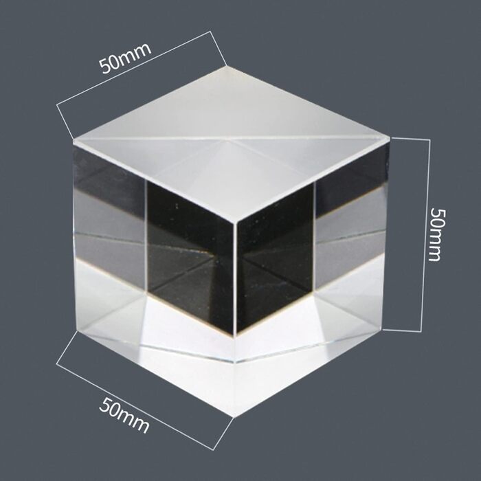 Підходить для викладання фізики та декорування, 50 50 50 мм оптичний скляний призматичний куб, 9 Optical Crystal Photography Prism