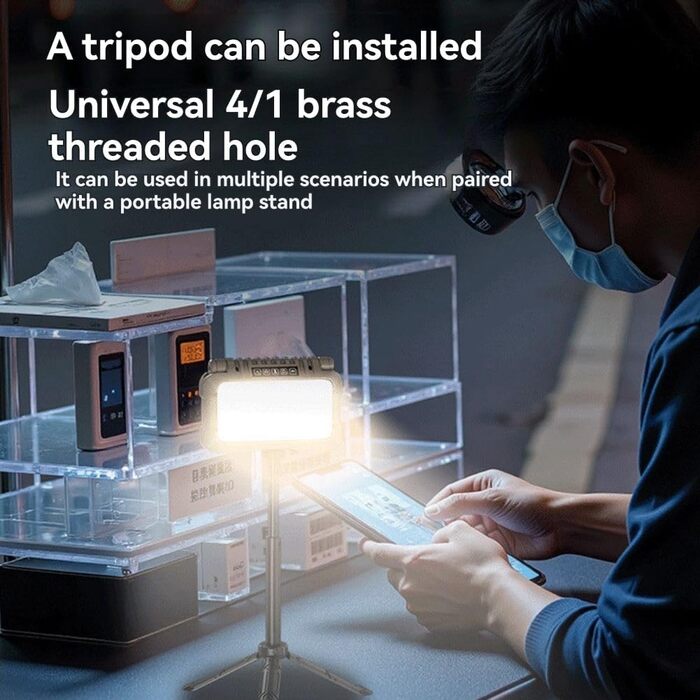 Підвісний світильник портативний магнітний світлодіодний кемпінговий ліхтар акумуляторний смарт-ліхтар наметовий світильник на відкритому повітрі походи без підставки A як зображено