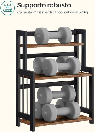 Рівнева полиця для спецій, кухонна полиця, полиця для зберігання, стільниця, бамбукова рама, для кухні, їдальні, офісу, вінтажний коричнево-чорний OFS047B01 3 яруси (41Ш см) вінтажний коричневий чорний, 3-