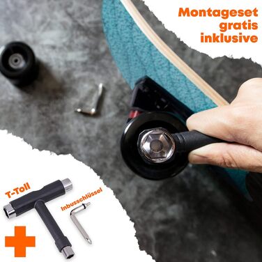 Скейтборд 31" Turquoise Fun Street – дитячий бірюзовий компліт 7-шаровий клен, для будь-якого віку та стилю, готовий до катання