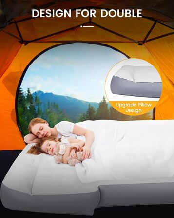 Надувний автомобільний матрац, матрац для позашляховика в багажник автомобіля, з ПВХ-флоком, портативний, універсальний з подушкою та вбудованим насосом для подорожей, універсалів, кемпінгу