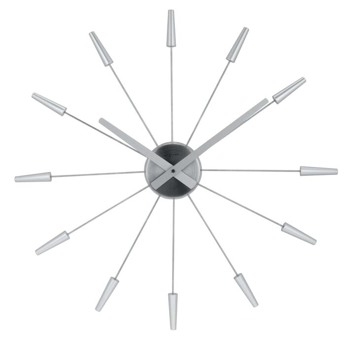 Настінний годинник techno line XXL NeXtime Plug Inn Silver 261 ZI, дерево, 60х60х4.2 см