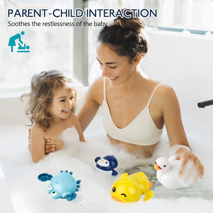Дитячі іграшки для купання, заводні іграшки для купання 4 упаковки для дітей, іграшки для ванни, іграшки для купання для дітей, хл