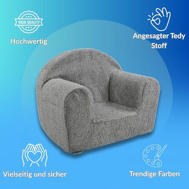 Дитяче крісло FORTISLINE Mini Plush (40x33x39 см) - М&39яке та безпечне - Крісло для немовлят та малюків, сертифіковане Oeko-TEX - М&39який дитячий диван/крісло-підголовник для дитячої кімнати, бежевий