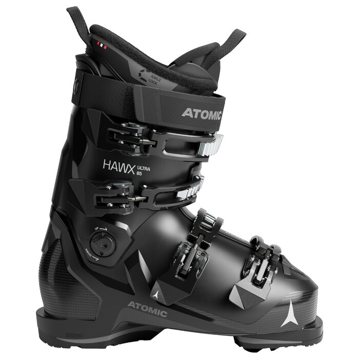 Гірськолижні черевики ATOMIC HAWX Ultra 85 W вузька колодка 98 мм, Memory-Fit, міцний PU-пластик, 3D Stretch у зоні пальців, Black / Anthracite, 39/40