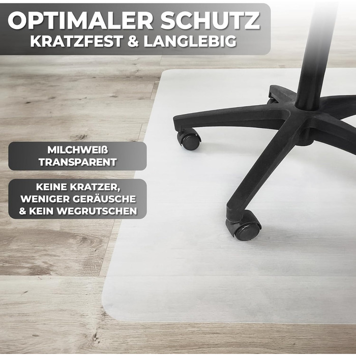 Килимок для офісного крісла, різні розміри - Нековзний килимок для офісного крісла молочно-білого кольору - Зроблено в Німеччині - 100 x 120 см Прозорий молочно-білий 100 x 120 см