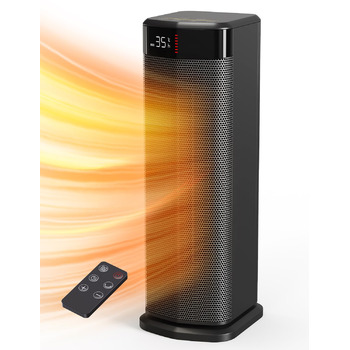 Тепловентиляторний обігрівач PTC потужністю 2000 Вт, енергозберігаючий, 4 режими, режим ECO, термостат, коливання на 90, таймер 24 години, пульт дистанційного керування, захист від перекидання та перегріву для використання в приміщенні