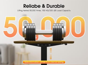 Електрична настільна рама з регулюванням висоти, регульована по висоті настільна підставка з портом USB-C, функцією пам&39яті та функцією запобігання зіткненням, 2 двигуни, чорний колір