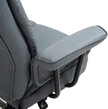 Офісне крісло Vinsetto Ергономічне крісло керівника Поворотне комп&39ютерне крісло з регулюванням висоти на 360 з підголівником та м&39якими підлокітниками з підставкою для ніг Штучна шкіра 68 x 80 x 120126 см