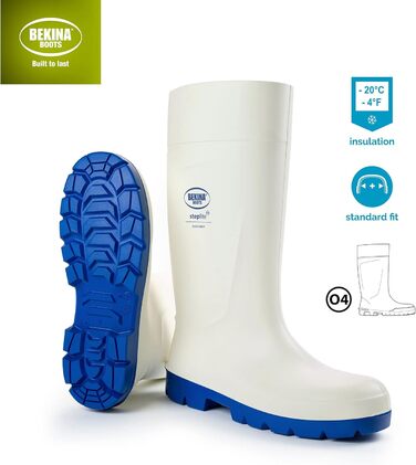 Захисні черевики Steplite Easygrip O4 для чоловіків та жінок без сталевого підноска, нековзні робочі черевики, стійкі до хімічних мийних засобів, для харчової промисловості, ізолюючі, білі, EU 47. (EU White, без сталевого підноска)