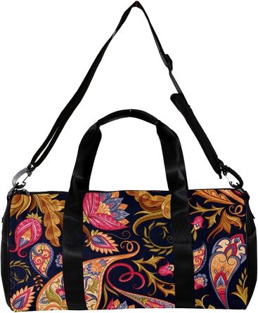Спортивна сумка, маленька дорожня сумка, сумка для йоги, вінтажовий квітково-пейслі принт, сумка для фітнесу на відкритому повітрі, ручна поклажа