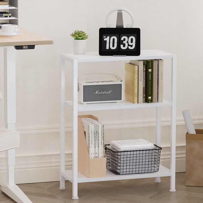 Приставний столик, маленький приставний столик, приставний столик до дивана для вузьких приміщень, вузький приставний столик, тумбочка, для вітальні, спальні, офісу, білий 1 білий