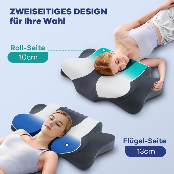 Подушка для шиї, подушка для голови, подушка для сну, подушка з піни з ефектом пам&39яті. Подушка для сну на боці, спині та животі, з наволочкою.