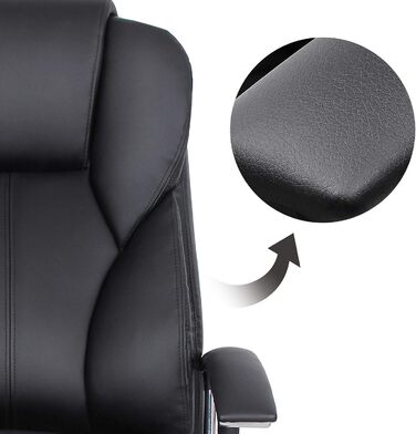 Офісне крісло SONGMICS, крісло керівника, обертове крісло, комп&39ютерне крісло, регульована висота, м&39яке, OBG57B чорного кольору